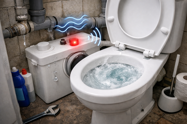 Un Sani-broyeur qui se déclenche seul n’est jamais un hasard.