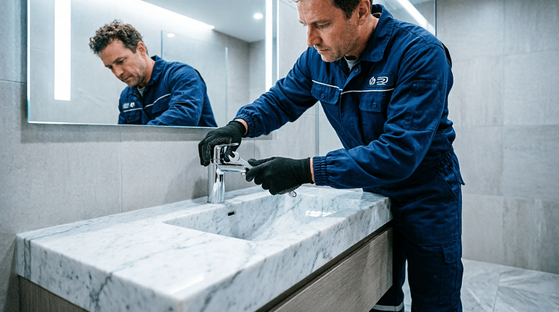 Réparation robinet qui fuit Paris - Plombier intervenant sur mitigeur de salle de bain