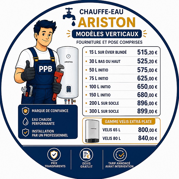 Tarifs chauffe eau Plombier Paris