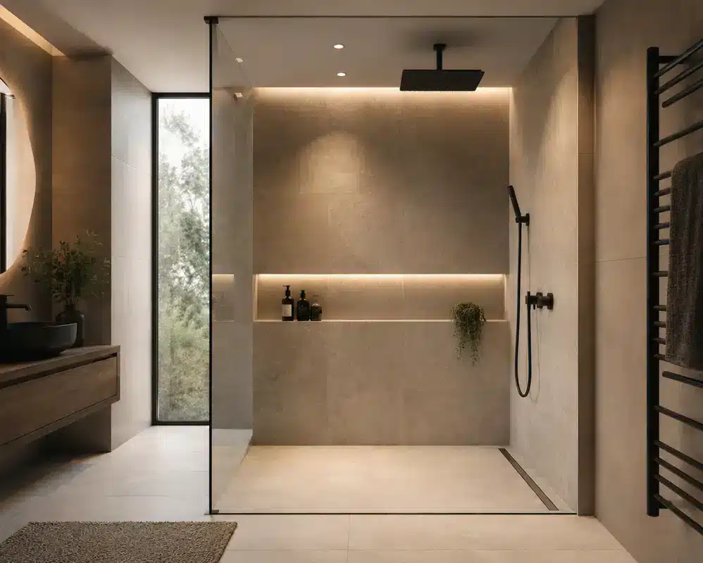Douche à l'italienne moderne